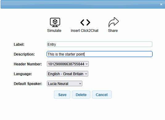 Receptive box configuration form