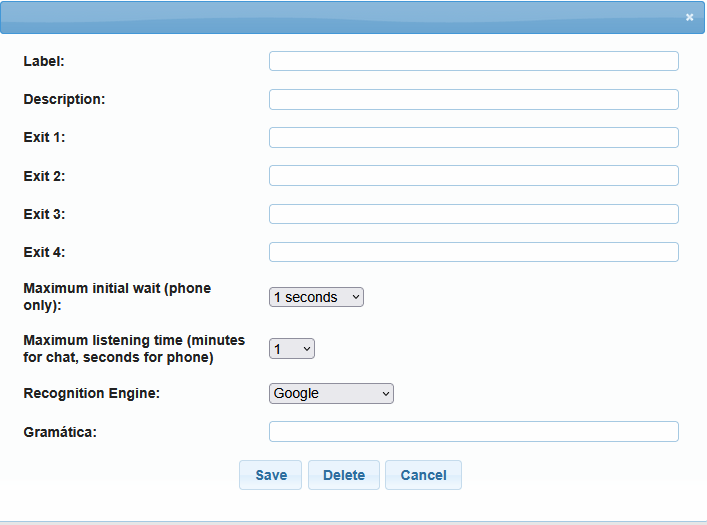 Request box configuration form