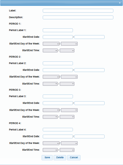 Schedule box configuration form